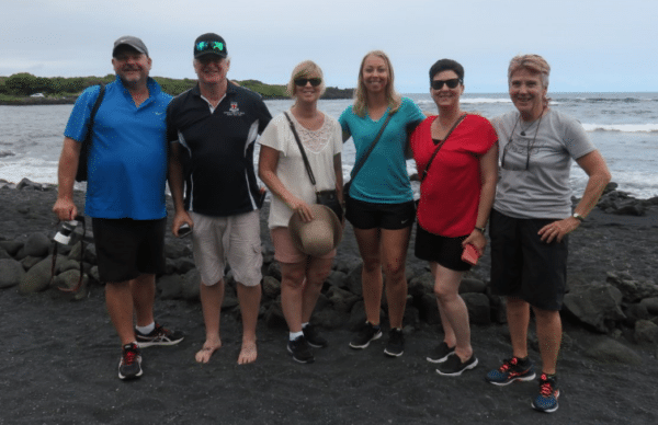 2017 Inspection Tour- The group and guide on Punalu’u black sand beach